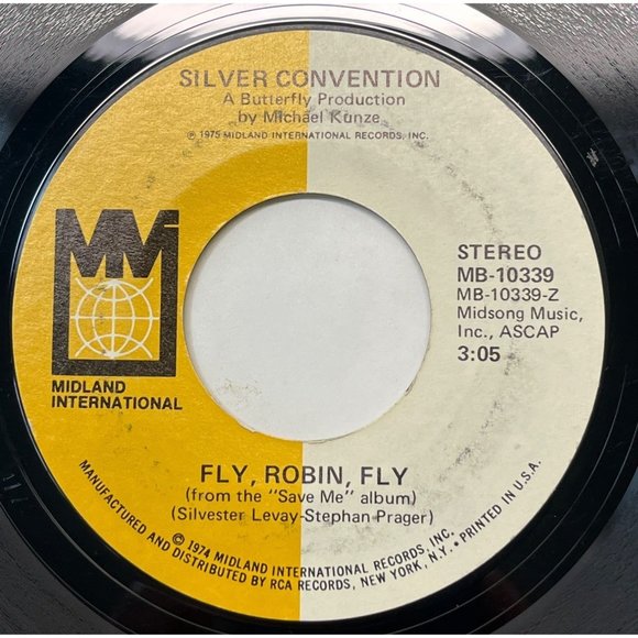 Silver Convention Tiger Baby / Fly Robin Fly 45 Disco Soul Funk 1974 Midland - Picture 1 of 6